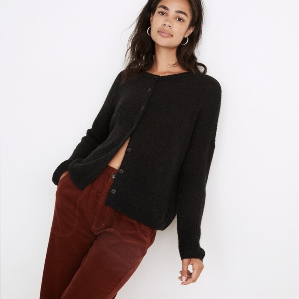 Madewell Belair Alpaca Blend Black Cardigan Sz Small